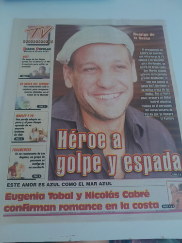 Suplemento Diario Popular Tv Rodrigo De La Serna 30 03 2011 (Usado)