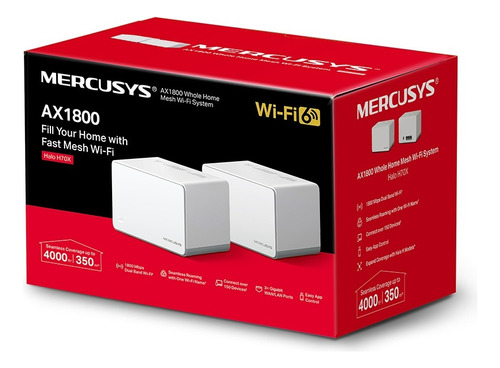 Router Doble Banda Mercusys H70x Ax1800 2 Pack Wfi 6 Mesh