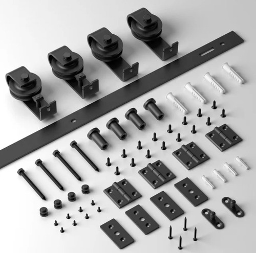 Kit Corredera Para 4 Puertas Plegables Granero Riel 2.9mt