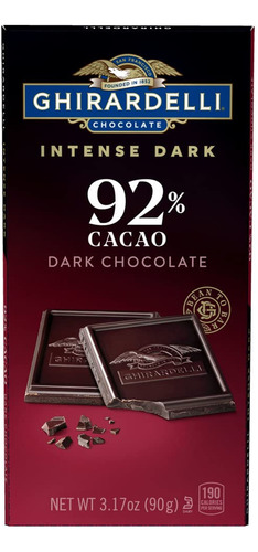 Ghirardelli Barra De Chocolate Oscuro Intenso, 92% Cacao, Ba