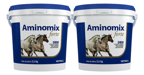 Combo 2 Suplemento Aminomix Forte 2,5 Kg Cães, Gatos, Cavalo