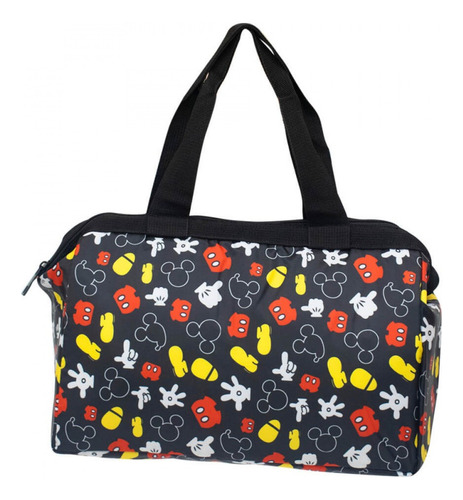 Bolsa Mochila Térmica Mickey Mouse Licenciado 34 Cm Cor Preto