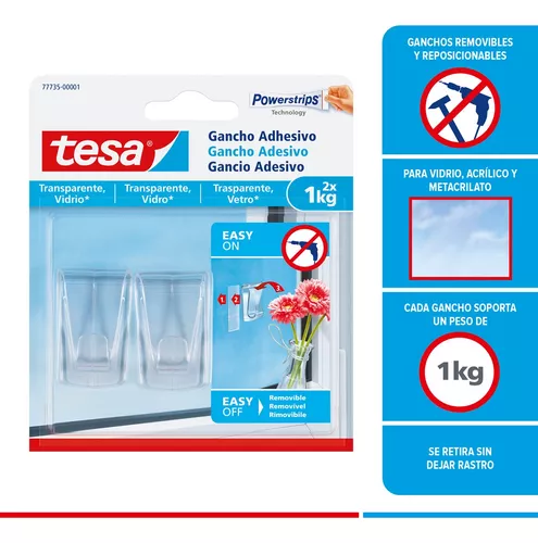 Ganchos Adhesivos Tesa Deco Transparente 1kg X2und