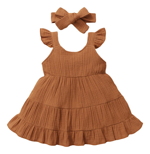 Ropa Infantil De Verano Para Niñas, Vestido Sin Mangas Con L