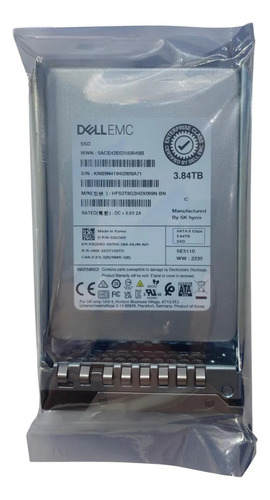 Ssd Dell 3.84tb Sata 6gb 2.5 03gdk0 3gdk0 R440 R540 R640 R740 R450 R550 R650 R6515 R6525 R750 R7515 R7525 R660xs R6615 R6625 R760 T140 T340 T150 @ Cinza