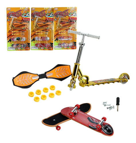 Kit Skate Patinete De Dedo 19 Peças Com Acessórios Sortidos