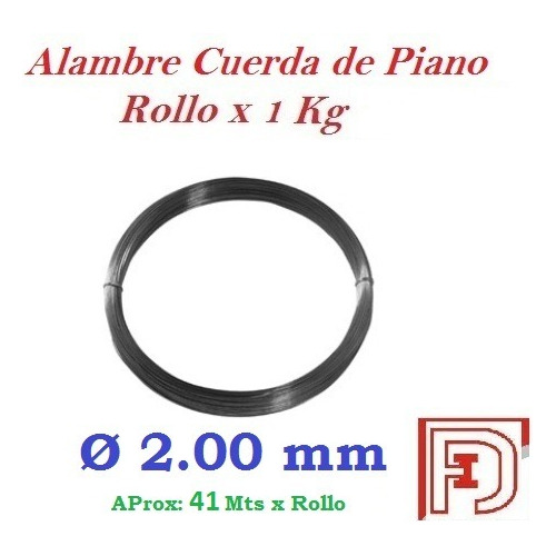 Alambre Cuerda De Piano 2,00mm X Rollo 1 Kg