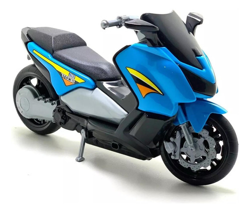 Moto Brinquedo Grande Tipo Honda Biz Realista Azul Presente