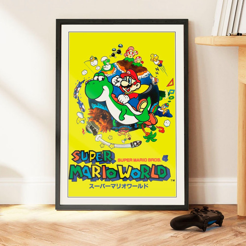 Cuadro 60x40 Gamer - Super Mario World 4 - Poster Vintage