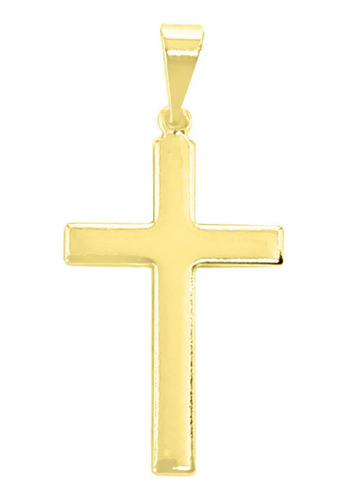 Colgante Cruz Plana Lisa Enchapado Oro 18k