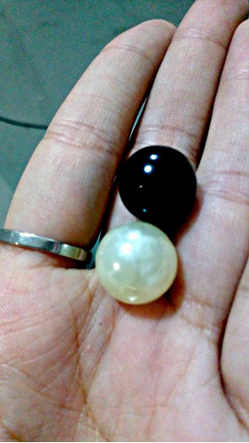 100 Perlas 14mm Grandes Color Natural Y O Negras Bolitas