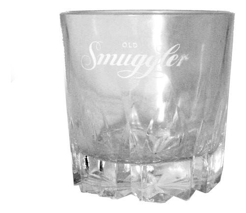 Vaso Whisky. Base Estrella. Antiguo. Grabado Old Smuggler 