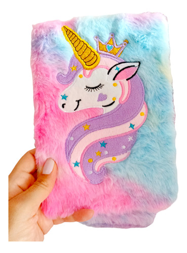 Libreta Cuaderno Peluche Unicornio Multicolor 