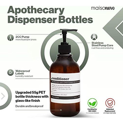 Botella Dispensadora De Boticario Maisonovo Para Baño Y Coci