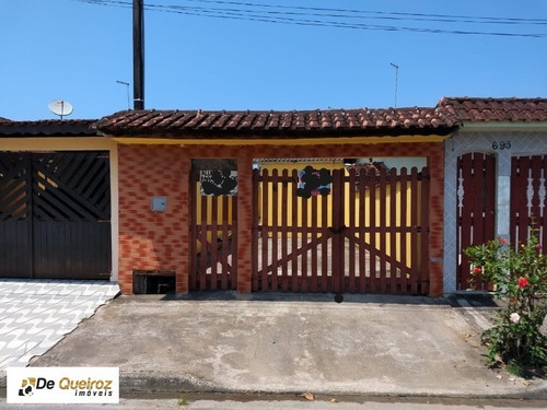 Imagem 1 de 12 de Casa Em Mongaguá, 1 Dormitório, Cozinha,sala ,quintal, Grades De Proteção, Área De Serviço,e Garagem . - 1761 - 33587890