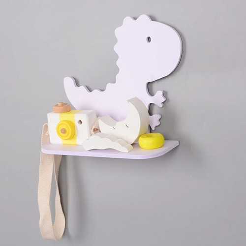 Prateleira Nicho Baby Dinossauro T-rex - 25x25x12cm Infantil