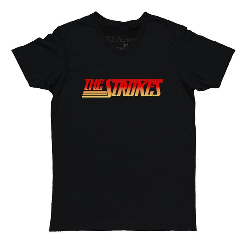 The Strokes Retro Estilo Vintage Playera Cuello En V Rock