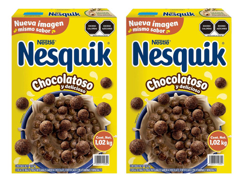 2 Cajas Cereal Nesquik Chocolate 1.02 Kg Cada Una