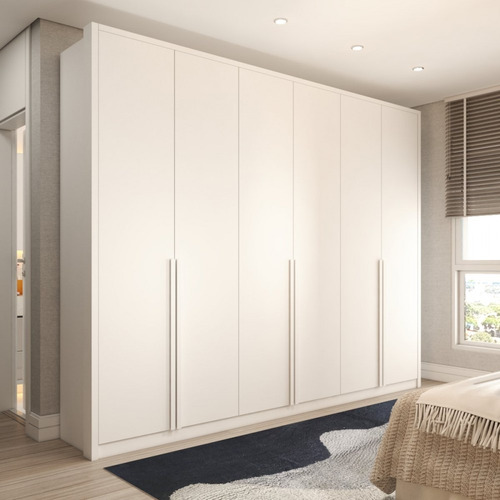 Guarda-roupa Casal Vinci 6 Portas 6 Gavetas Neve - Panorama Cor Branco