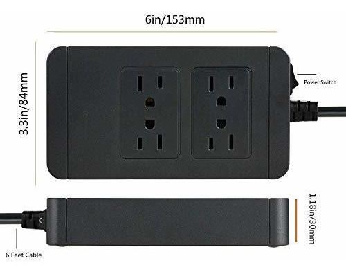 Regleta Enchufe De Energía Usb Multifuncional Portable Con