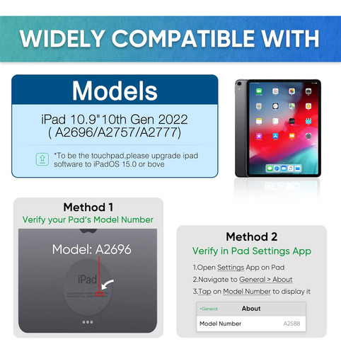 Teclado Con Trackpad Doqo Compatible Con Tableta iPad 10a