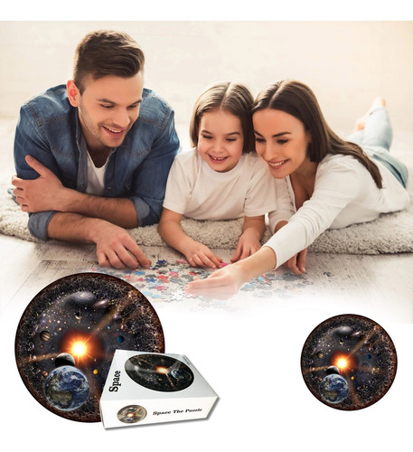 Aplicável A Espacio Puzzle Universo Rompecabezas Redonda