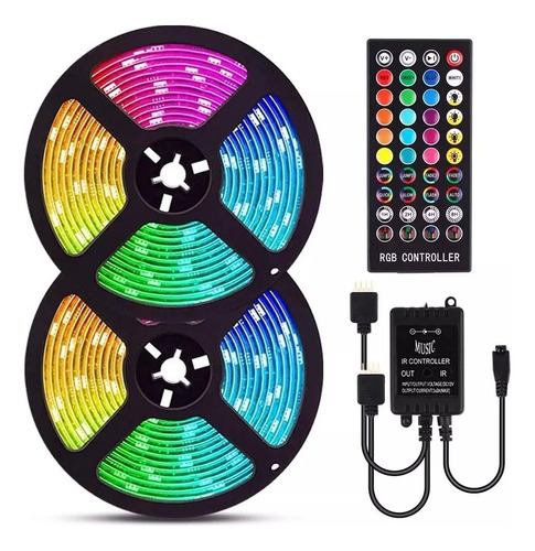 Tira Led Rgb 5050 Rítmica Música Sonido Decoración Luces