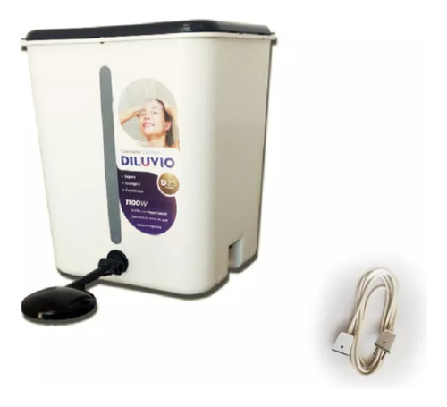 Ducha Electrica Calefon Diluvio D25 Plástico + Cable 220v Color Blanco Potencia 1100 W