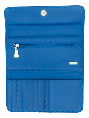Cartera De Bolsillo Sda Pineda Covalin Diseño Fruta Mexicana Color Piel Azul/fucsia