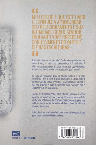 Livro Físico Confissão Vitoriosa Carlos Alberto Bezerra