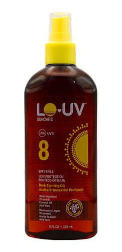 Aceite Bronceador Lo-uv Spf 8 X 237 Ml