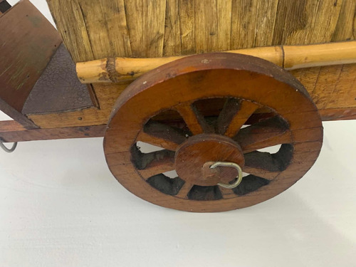 Carreta Antigua, Madera Y Cuero De Colección (Usado)
