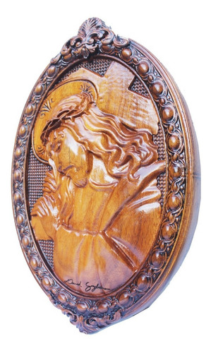 Quadro Cristo, De Madeira Esculpido, Alto Padrão