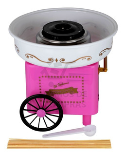 color rosa Retoo Máquina de algodón de azúcar retro con 10 varillas y vaso medidor de azúcar según el modelo de 1900 máquina de caramelos de algodón de azúcar para cumpleaños infantiles 