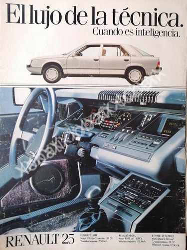 Cartel Retro Autos Renault 25 1986 /857