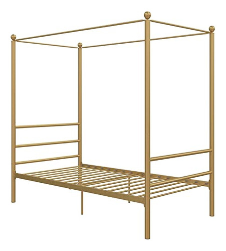 Pemberly Row Cama Contemporanea Dosel Metal Cuatro Poste