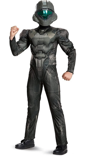 Disfraz Halo Spartan Buck Con Músculos + Máscara Febo