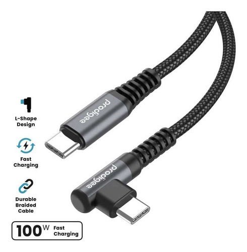 Cable Datos Prodigee Usb-c A Usb-c Angulo 90 1.8m Trenzado