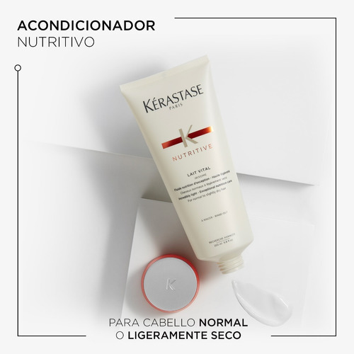 Imagen 4 de 9 de Acondicionador Kérastase Nutritive Lait Vital en tubo depresible de 200mL por 1 unidad