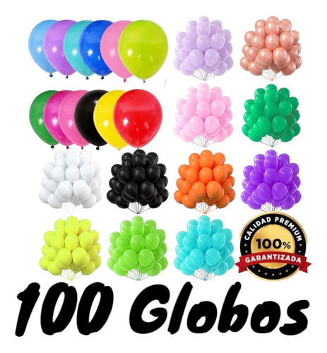 Globo Látex Mate Paquete 50 Globos Surtidos R12 