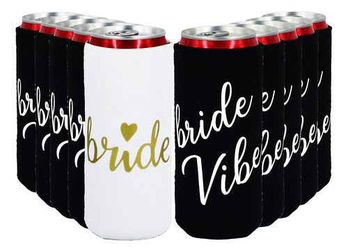 Bachelorette Slim Can Coolers For Bridesmaid, Set Of 10...