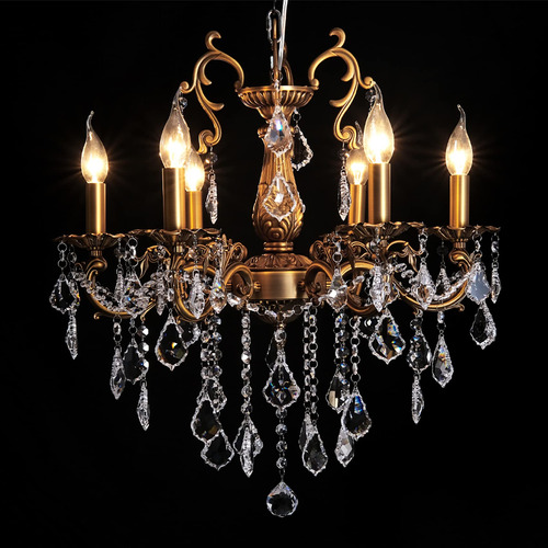 Meerosee Candelabros De Cristal Contemporaneos, 6 Luces, Ilu