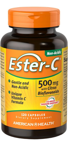 American Health Ester-c 500mg Bioflavonoids 120 Capsules Sabor Sin Sabor