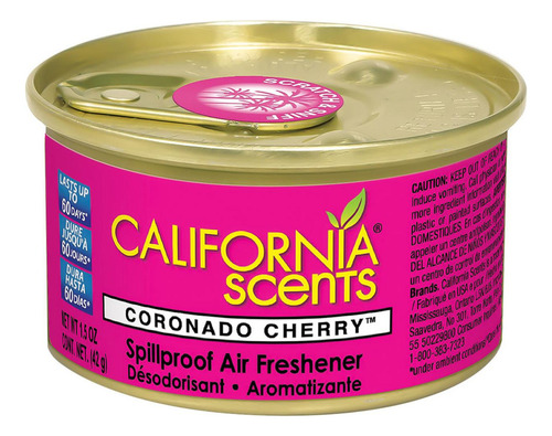 Aromatizante Orgánico Corcho California Scents Cherry En Lata Olor Cereza