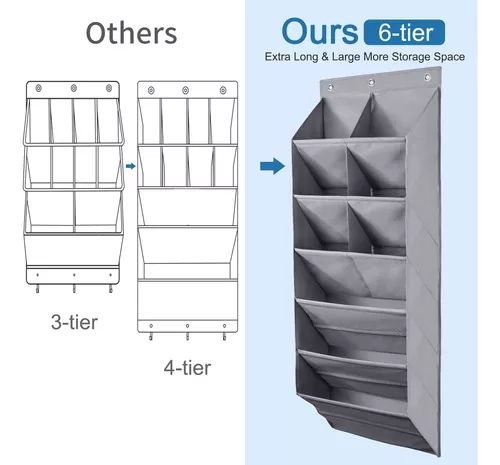 FENTEC Organizador de zapatos para colgar sobre la puerta, organizador de  zapatos colgante con bolsillo grande, zapatero colgante para armario