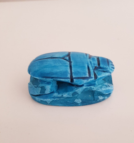 Escarabajo De Piedra Caliza Celeste Traído De Egipto (Usado)