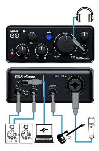 Presonus Audiobox Go Placa Audio Interface Usb Daw 2x2