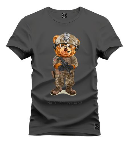 Camiseta Plus Size Unissex Urso Bomber