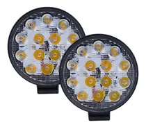 Comprar 2 Faros Led Redondo 14 Led Estrobo Y Fijo Gran Iluminación