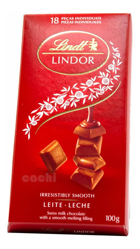 Imagen 1 de 3 de Chocolate Lindt Swiss Lindor Milk 100gr 18 Piezas